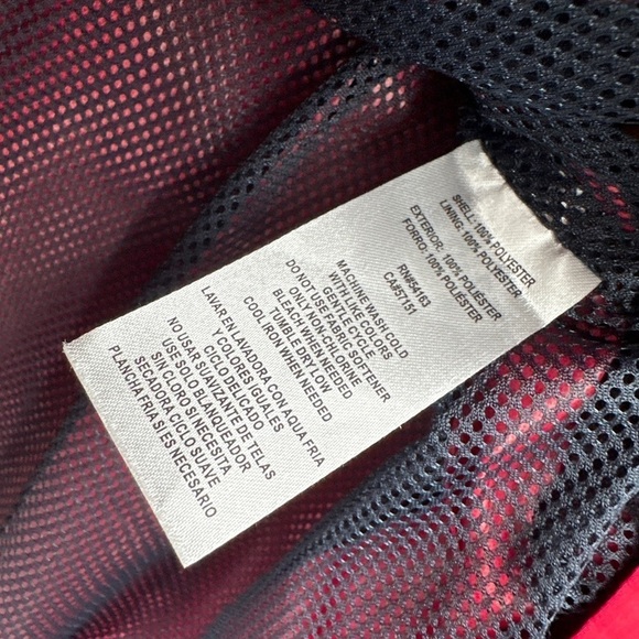 Tommy Hilfiger Windbreaker Long Jacket Logo Sleeve Red Size: LARGE NWOT - Picture 3 of 6